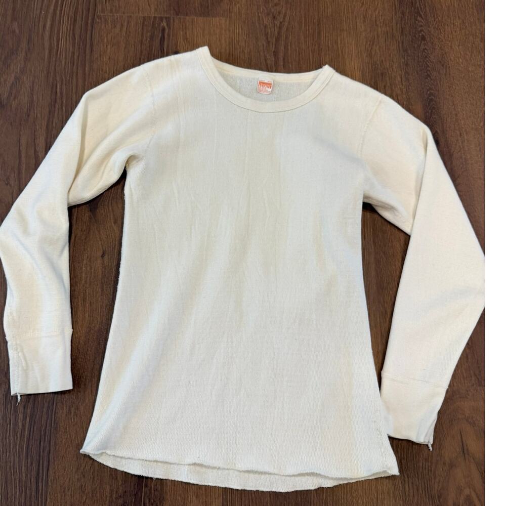 Vintage Montgomery Ward Thermal Waffle Knit Shirt Large 42-44